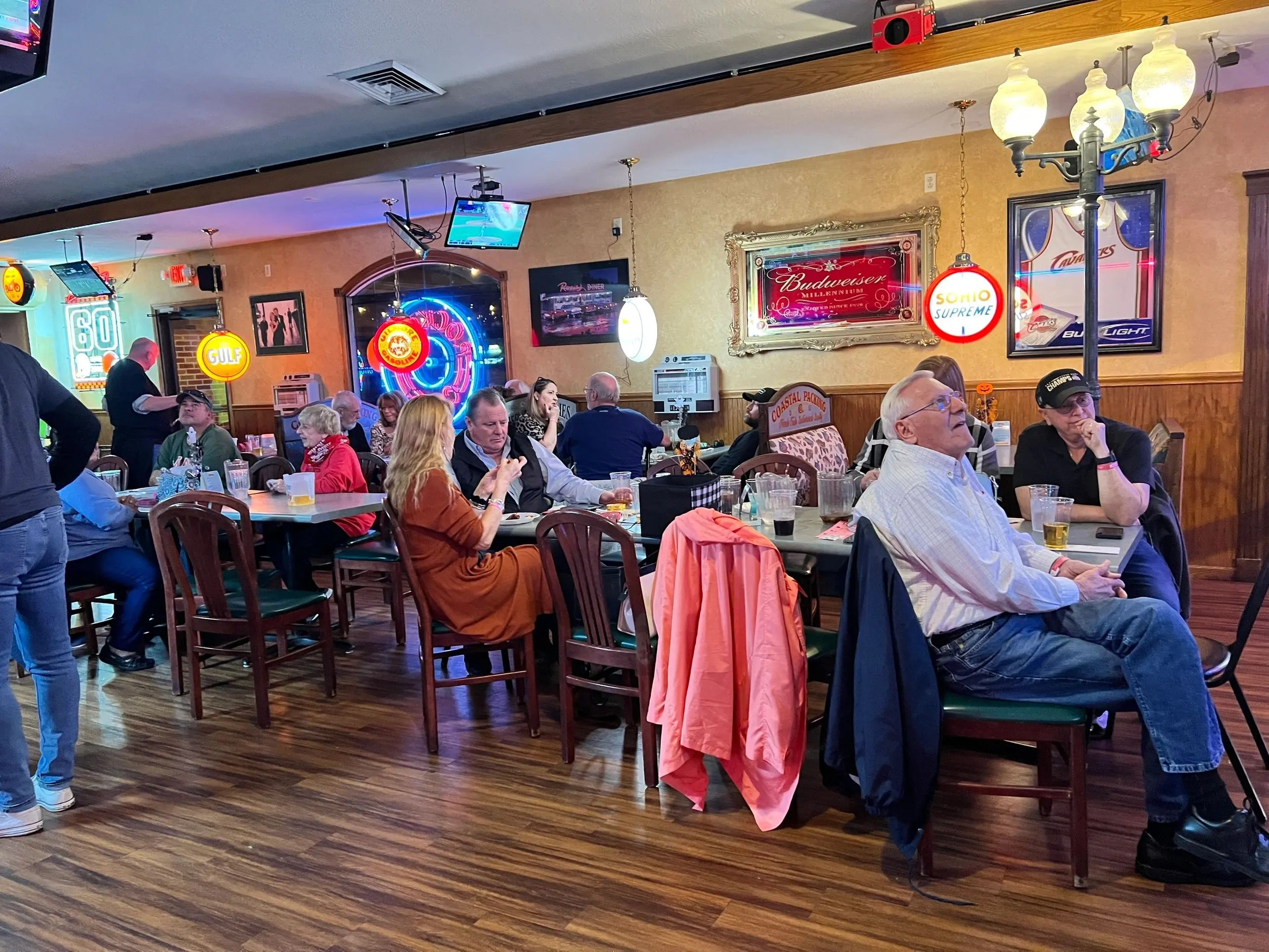 People enjoying meals in a cozy setting