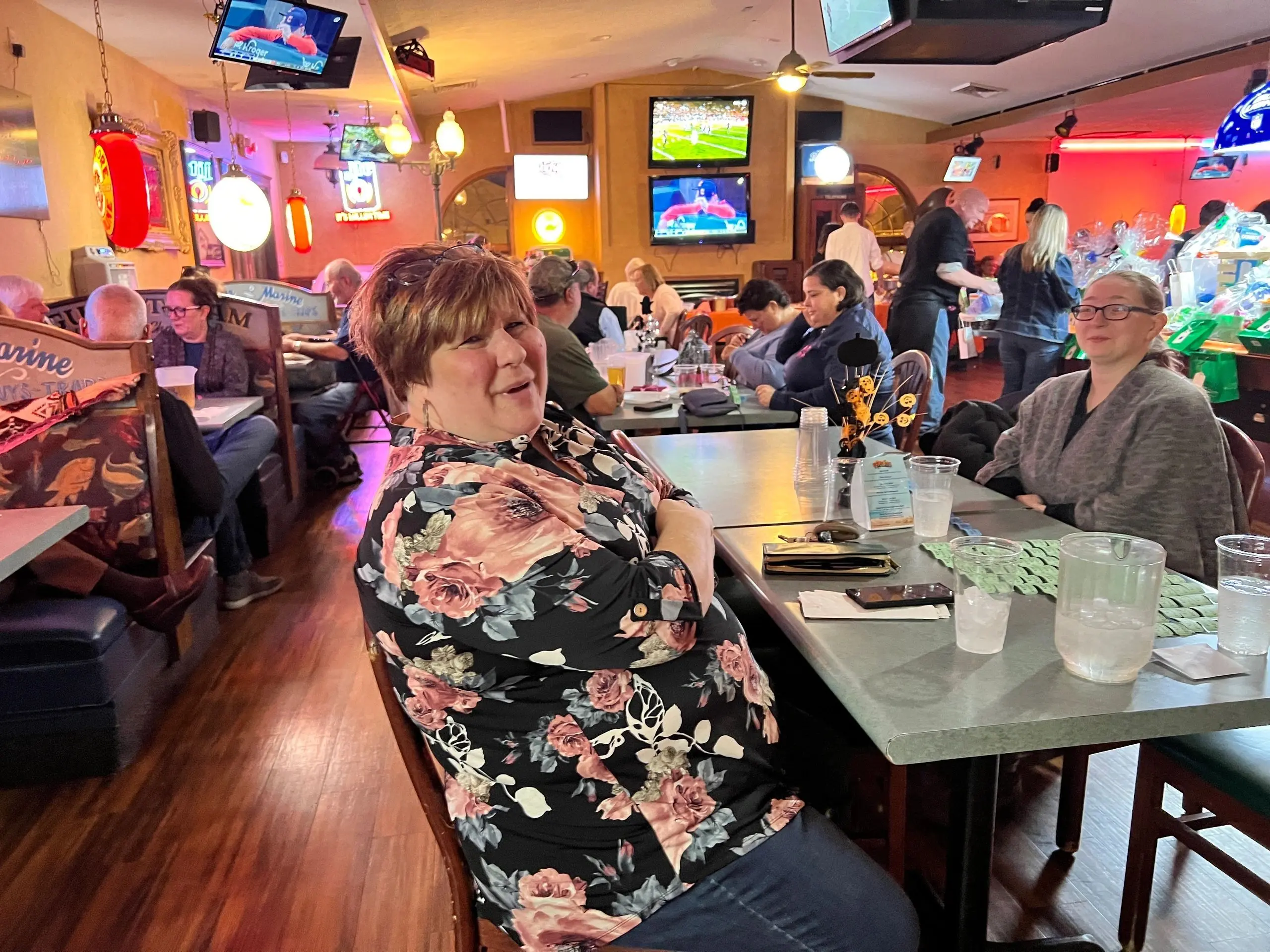 Friends gathered at a cozy restaurant