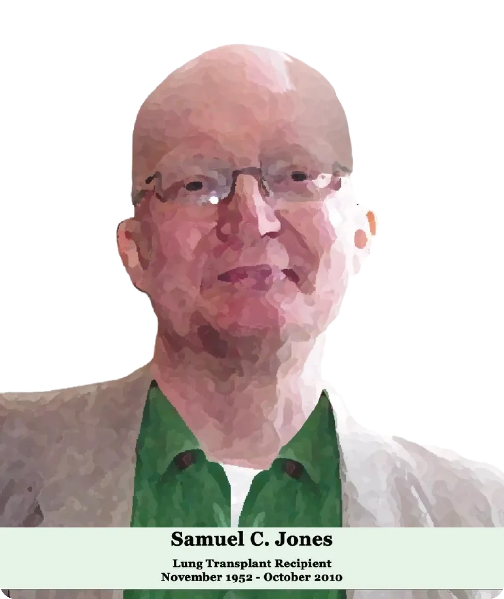 Bald man with glasses smiling
